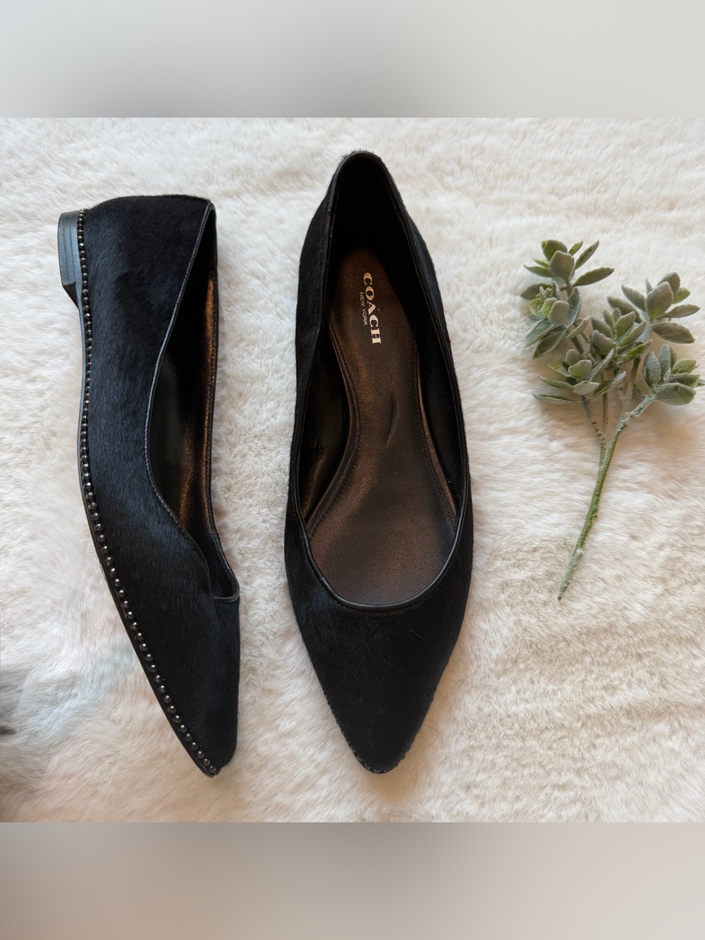 COACH | EUC - Reeves Flats - Black Calf Hair - Size 7.5